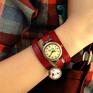 zegarek zegarki czerwone walentynkowe inicjały - zegarek/bransoletka na personalizowana