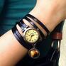 zegarek pomarańczowe gepard - zegarek/bransoletka na skórzanym zegarki cętki