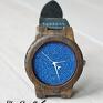 ręczne wykonanie drewniany zegarek blue hawk