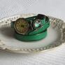 zegarki: Vintage z Grafiką Skórzany Szmaragdowy - biżuteria zegarek bransoletka