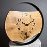 prezent zegar na ścianę drewniany | średnica 50 cm | stalowa w obręczy