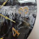 Duży zegar ścienny 50 cm - rękodzieło z żywicy epoksydowej, czarno-złoty