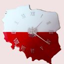 Zegar ścienny z żywicy epoksydowej - mapa Polski, 35&times;35 cm