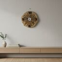 Gigantyczny zegar ścienny z litego drewna - 64 cm, 18 kg, cichy mechanizm, unikat rękodzieło Polska