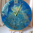 Zegar ścienny z żywicy epoksydowej Głębia oceanu - 40 cm