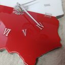 Zegar ścienny z żywicy epoksydowej - mapa Polski, 35&times;35 cm