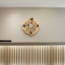 Gigantyczny zegar ścienny z litego drewna - 64 cm, 18 kg, cichy mechanizm, unikat rękodzieło Polska