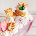 Słodki budzik Babeczka z FIMO - podświetlany pastelowy róż