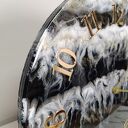 Duży zegar ścienny 50 cm - rękodzieło z żywicy epoksydowej, czarno-złoty