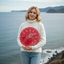 Różowy zegar 40 cm