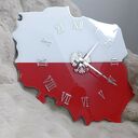 Zegar ścienny z żywicy epoksydowej - mapa Polski, 35&times;35 cm