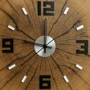 Gigantyczny zegar ścienny z litego drewna - 64 cm, 18 kg, cichy mechanizm, unikat rękodzieło Polska