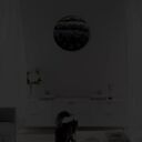 Duży zegar ścienny 50 cm - rękodzieło z żywicy epoksydowej, czarno-złoty