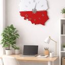 Zegar ścienny z żywicy epoksydowej - mapa Polski, 35&times;35 cm