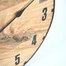 zegary: Zegar LOFT - dębowy, średnica 50 cm - malowany scienny