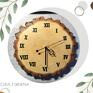 zegary: Drewniany zegar z plastra drewna brzozy - 30 cm - Ręczne wykonanie brzozowy 30