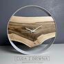 drewniany zegar zegary w białej obręczy, nowoczesny styl z drewna