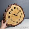 zegary: Drewniany zegar z plastra drewna brzozy - 30 cm - Ręczne wykonanie brzozowy 30 cm