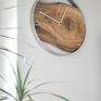loft zegary zegar - dębowy w stalowej obręczy 40cm drewno
