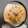drewno zegary brązowe na ścianę drewniany | średnica 50 cm | stalowa zegar w obręczy