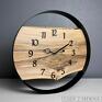 duzy zegar drewniany nowoczesny ścienny z elementem drewna to coś czego szukasz? w czarny