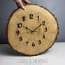 Drewniany z dębowego - 40 cm - Ręczne wykonanie zegar z plastra drewna