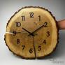dębowy zegar drewniany z plastra drewna - 30 cm
