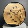 zegar drewno drewniany na ścianę | średnica 50 cm | stalowa loft