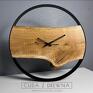 Cuda z drewna niekonwencjonalne zegary dom zamówienie indywidualne - zegar w stalowej obręczy loft