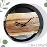 Cuda z drewna dom gotowy zegar 35 cm - deska orzecha wyprzedaż loft prezent