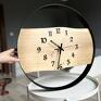 cuda z drewna Nowoczesny zegar ścienny 50 cm, handmade - loftowy w obręczy designerski handmad