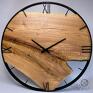 nowoczesny zegar zegary duży drewniany, 70 cm, cyfry rzymskie, styl