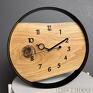 zegary: Zegar ścienny drewniany | średnica 40 cm | stalowa obręcz | 100% czarny