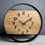 duzy zegar drewniany ścienny | średnica 40 cm | stalowa 40 cm