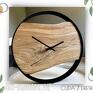 Zegar loft w obręczy 35 cm - unikatowy produkt na zamówienie drewniany z drewna