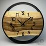 duzy zegar czarny ścienny drewniany | średnica 40 cm | stalowa 40 cm