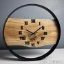 drewno zegar drewniany na ścianę | średnica 40 cm | stalowa