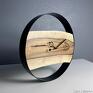 białe prezent drewniany zegar ścienny w stalowej obręczy | średnica loft