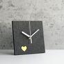 Zegar ze złotym sercem dla ukochanej osoby - Handmade prezent ślubny less waste
