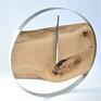 Zegar LOFT - dębowy duży w stalowej obręczy 55cm - scienny drewno