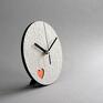 STUDIO blureco handmade minimalistyczny zegar z miedzianym sercem dla ukochanej osoby jasny do sypialni