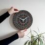 Brązowy z ekologicznej wikliny - plecione dekoracje wyplatany zegar ścienny