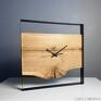 nowoczesny zegar zegary drewniany w kwadratowej obręczy, 50 cm x 50 cm | loft