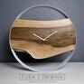 pomysł na prezent zegary ręcznie robiony zegar z drewna w stalowej obręczy - 50 loft