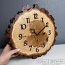 brązowe z plastra drewna brzozy - 30 cm drewniany zegar