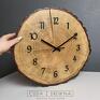 drewniany brązowe z plastra dębowego - 40 cm drewna 40 cm zegar