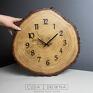 drewniany zegar brązowe z plastra dębowego - 40 cm drewna