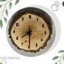 drewniany zegar brązowe z plastra drewna brzozy - 30