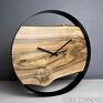 zegary: Zegar drewniany na ścianę | średnica 40 cm | stalowa obręcz | 100% ścienny loft
