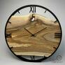 Cuda z drewna nowoczesny okrągły drewniany, 40 cm, cyfry rzymskie, styl zegar ścienny